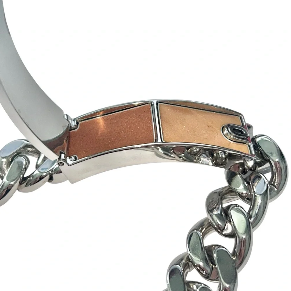 VTG Christian Dior Silver Chain Link Nameplate Logo Lip Gloss ID Makeup Bracelet - Picture 10 of 16